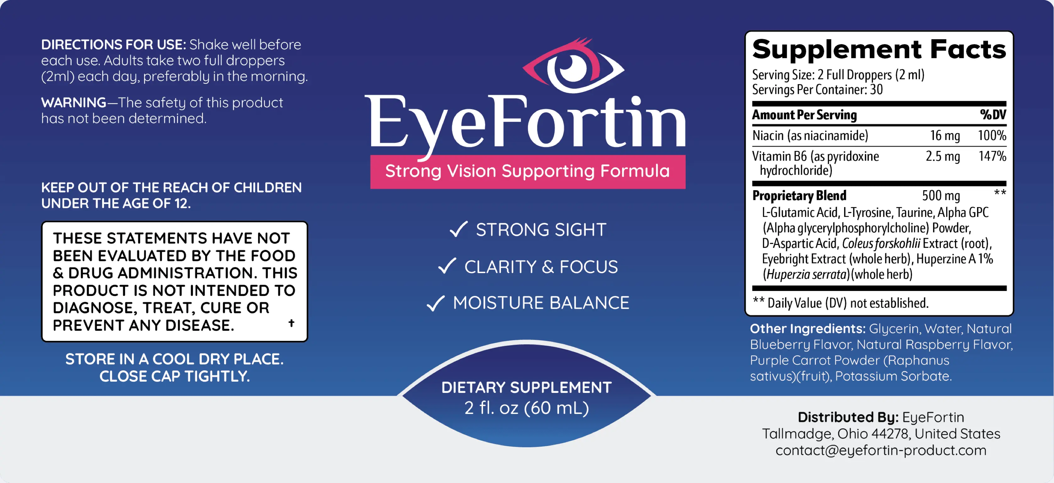 eyefortin supplement facts